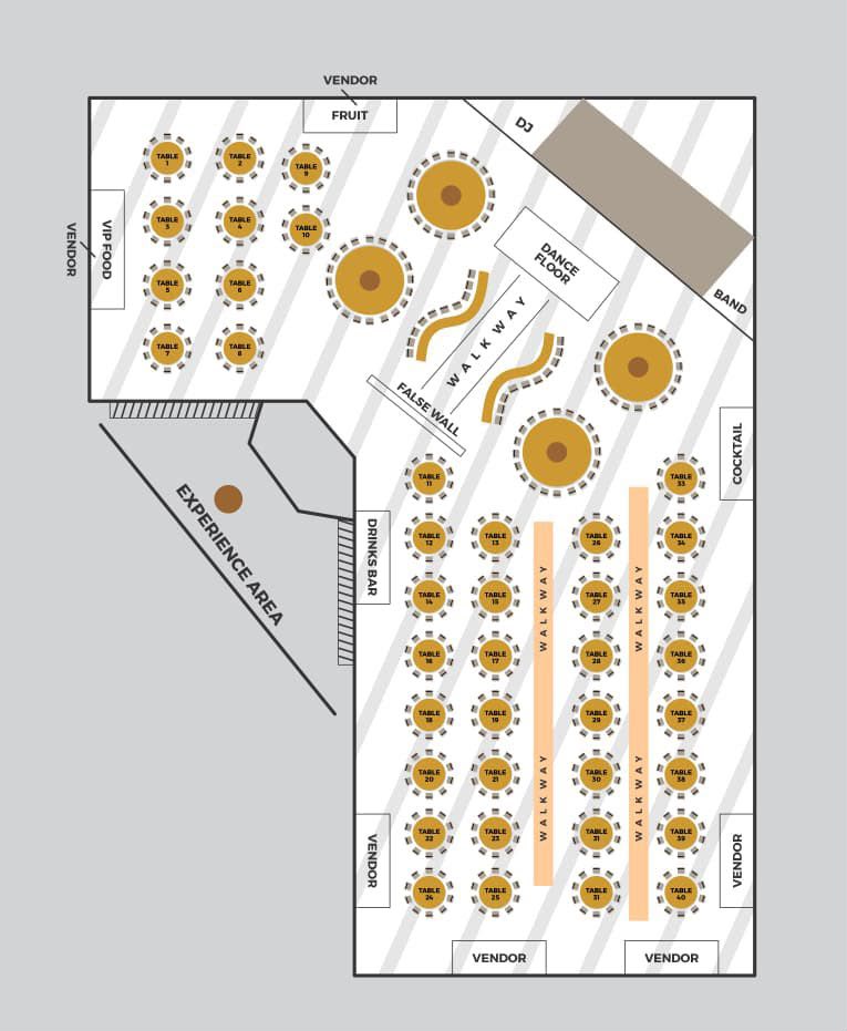 Professional event and hospitality environment
